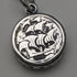 Circa 1890 British Antique Sterling Silver Albert Chain 25g Sterling Silver Compass Fob